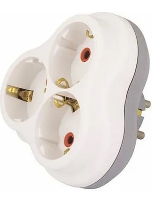 Nilson Fiş 3lü Topraklı Priz (Golyat Tipi) Beyaz