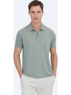 Haki Düz Çevre Dostu Polo Yaka T-Shirt