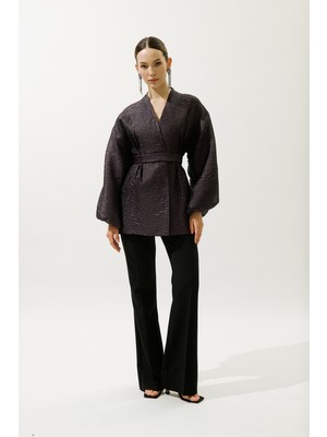 Jakar Organze Kimono Mor
