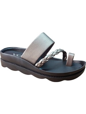 Voga 1724 Platin Cilt Parmak Arası Comfort Casual Anaatomik Terlik