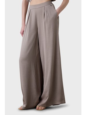 Bsb Wide Leg Yüksek Bel Geniş Paça Pileli Pantolon Bayan Pantolon 053