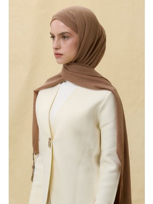 Brıce Vizon Uzun Saçak Püsküllü Pamuklu Şal