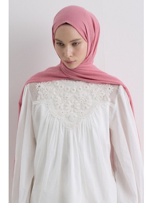 Brıce Şeker Pembe Uzun Saçak Püsküllü Pamuklu Şal