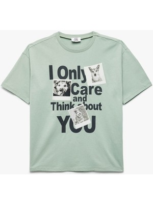 Koton  Yeşil Erkek Çocuk T-Shirt 5SKB10587TK