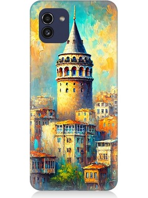 Samsung Galaxy A03 Uyumlu Galata’da Renkli Işıklar  Desenli Silikon Kılıf