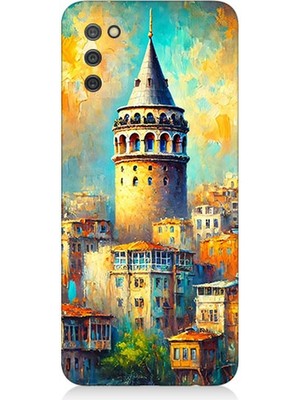 Samsung Galaxy A03S Uyumlu Galata’da Renkli Işıklar  Desenli Silikon Kılıf
