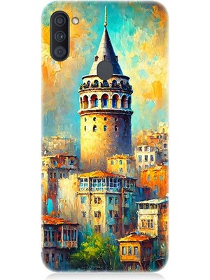 Samsung Galaxy A11 Uyumlu Galata’da Renkli Işıklar  Desenli Silikon Kılıf