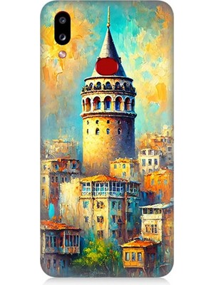 Samsung Galaxy A10S Uyumlu Galata’da Renkli Işıklar  Desenli Silikon Kılıf