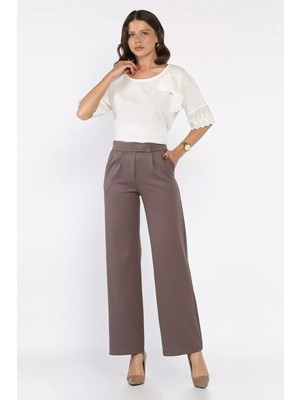Kadın Bel Lastikli Cırtlı Palazzo Pantolon P-00017609