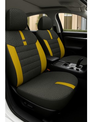 Dacia Dokker 2013–2021 Grindsport Serisi Koltuk Kılıfı Siyah Mavi Pamuklu Kumaş ve Deri Detaylı