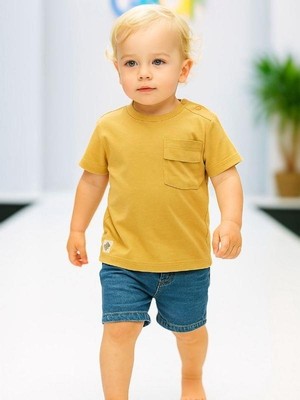 Çikoby Erkek Bebek Basic Cep Detaylı Tshirt