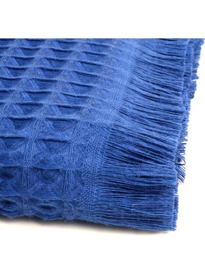 Solıd Waffle Pamuk Modal Pamuklu Yüz Havlusu 50X90 cm Koyu Mavi