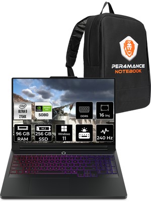 Lenovo Legion Pro 7 Core Ultra 9 275HX RTX 5080 16GB Gaming Laptop 96GB RAM 256GB SSD 16" QHD+ 240Hz Win11 Home + Per4 Çanta 83F5004STRP376
