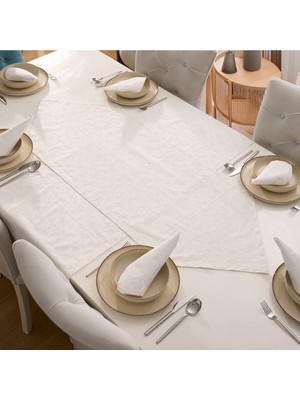 7 Parça Sofra Sunum Seti 6 Adet Amerikan Servisi Supla 35X45 cm + 1 Adet Dikdörtgen Runner - 50X150