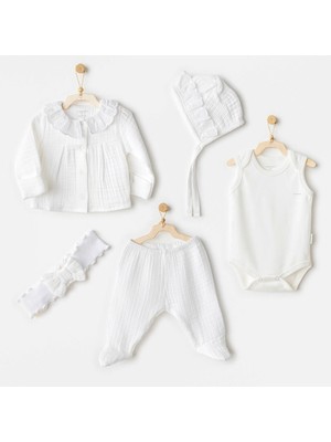 Andywawa AC25840 Natural Gift Müslin 5'li Hastane Çıkışı White