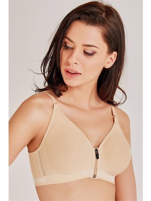 Kadın Önden Fermuarlı Ten Toparlayıcı Sütyen 6727