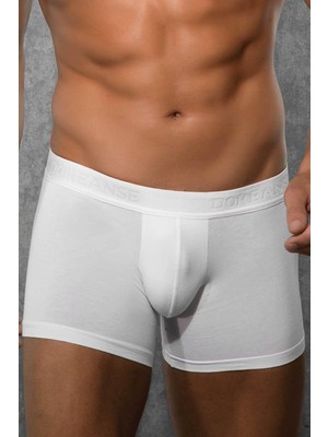 Erkek Modal İnce Kumaş Beyaz Boxer 1722