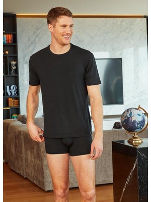 Silver Kısa Kol Siyah T-Shirt 9306