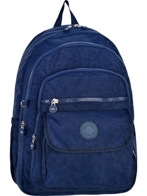 Duomino Krinkıl Suya Dayanıklı Büyük Boy Siyah Klinkır Sırt Çantası Seyahat Okul Çanta 15,6 Lise