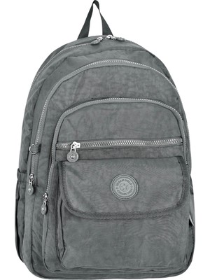 Duomino Krinkıl Suya Dayanıklı Büyük Boy Siyah Klinkır Sırt Çantası Seyahat Okul Çanta 15,6 Lise