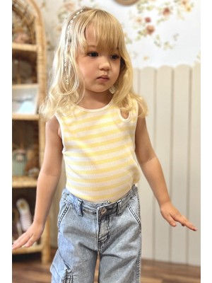 Fitilli Kız Çocuk Kolsuz Bluz Sarı