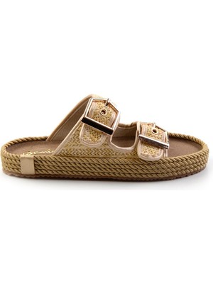 Bej Leather Kadın Terlik K04553030028