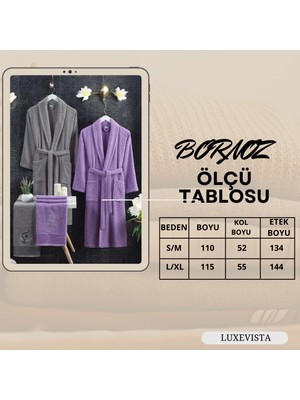 Zena Antrasit Lavanta Havlulu Bornoz