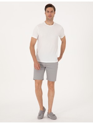 Pierre Cardin Erkek Gri Slim Fit Dokuma Şort 50308132-VR024