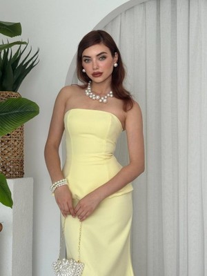 La Mode Istanbul Spas Straplez Elbise