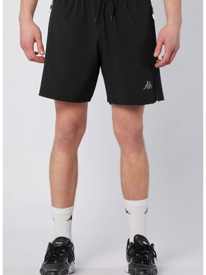 Kappa 382H11W-005 Fastına Short Siyah Lastikli Bel Regular Fit Düz Erkek Şort