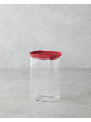 Hecha Cam Kavanoz 1300 ml Kırmızı