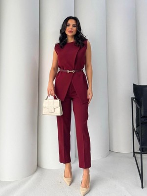 Gökyüzü Moda Vatkalı Ceket Pantolon Ikili Takım