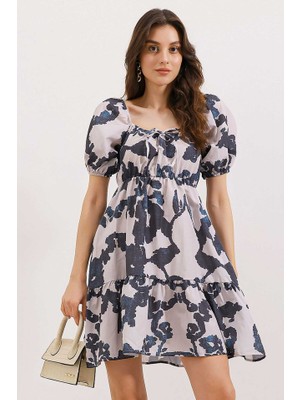 Gökyüzü Moda 2351 Kloş Poplin Elbise - D. Siyah