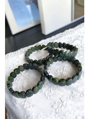 Yeşim Taşı Bileklik Faset Kesim Doğal Taş Bileklik Orijinal Kesim Doğal Taş (1ADET)