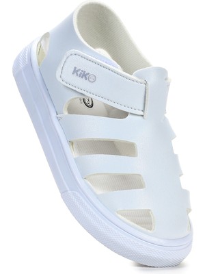Kiko Kids Limba Cırtlı Kız Bebek Sandalet Beyaz