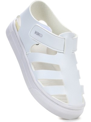 Kiko Kids Limba Cırtlı Kız Çocuk Sandalet Beyaz