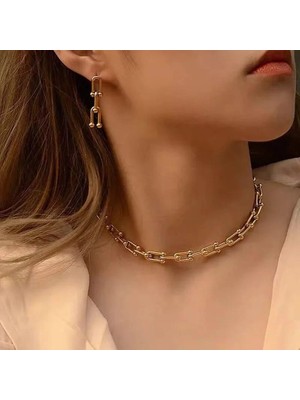 316L Gold Tiffany Kadın Kolye