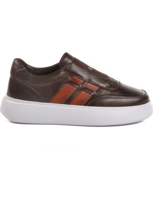 Kahve Hakiki Deri Erkek Casual Ayakkabı E-595 M