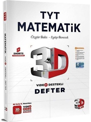 3D Yayınları Yks Tyt Matematik Video Destekli Defter 3D Yayınları