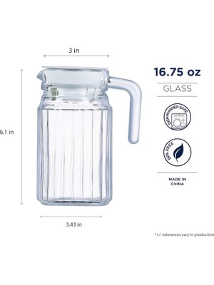 Quadro Kapaklı Buz Dolabı Sürahisi 0,5 Lt Lıd