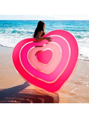 Kalpli Şişme Deniz Yatağı – 155X135 cm Pembe Tonlarında Romantik Havuz ve Plaj Aksesuarı