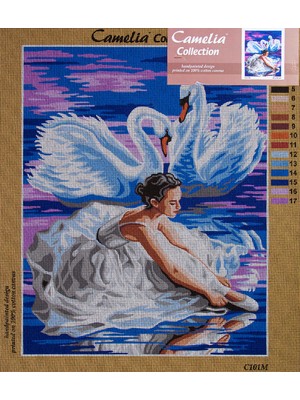 Orchidea  Camelia Collection Baskılı Goblen Balerin ve Kuğu C126M 40*50 cm