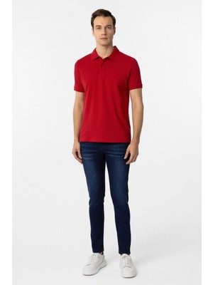 Süvari Dar Kesim Pamuk Çekmeyen Kumaş Polo Yaka Tişört