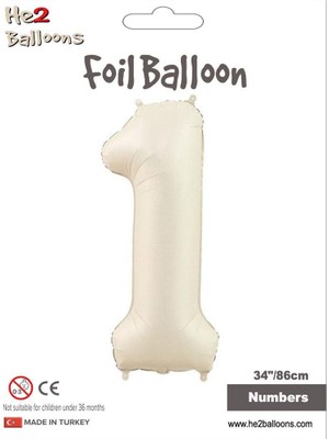 1 Rakam Krem Folyo Balon 34"
