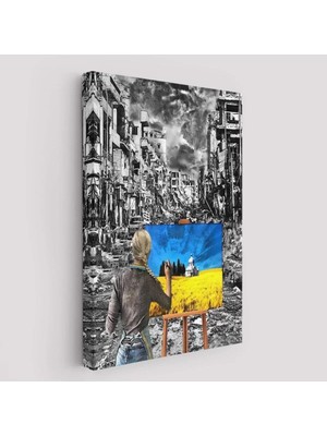 Hayalindeki Ukrayna'yi Çizen Ukraynalı Ressam TABLOSU-6295