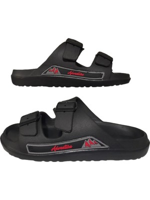 Calx Siyah Erkek Havuz Plaj Tokalı Terlik