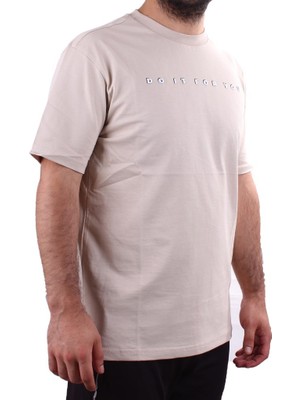 Twister Jeans 2323 Bej Günlük Pamuklu Baskılı Bisiklet Yaka Erkek Tişört