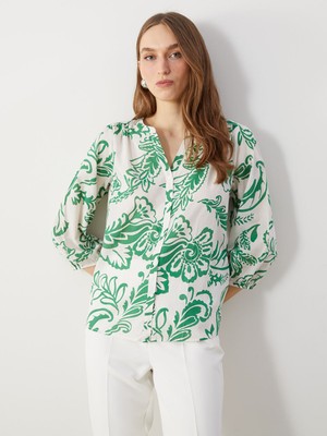 Lc Waikiki Yeni Sezon Kacik Yaka Cicekli Kadin Bluz - S5KC63Z8