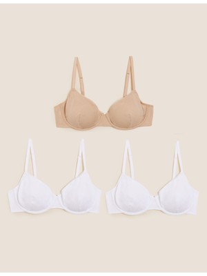 Marks & Spencer 3'lü Balenli Full Cup Pamuklu Sütyen Seti