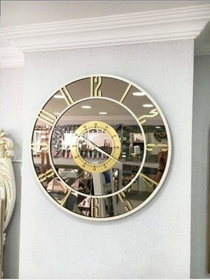 Şık Aynalı Duvar Saati, Modern ve Zarif Tasarım, Dekoratif Saat